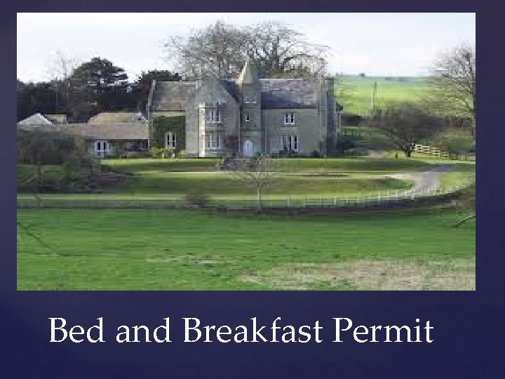 Bed and Breakfast Permit 