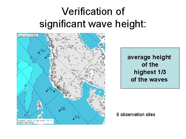 Verification of significant wave height: average height of the highest 1/3 of the waves