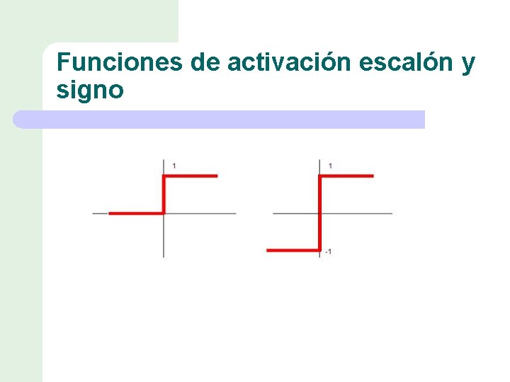 Funciones de activación escalón y signo 