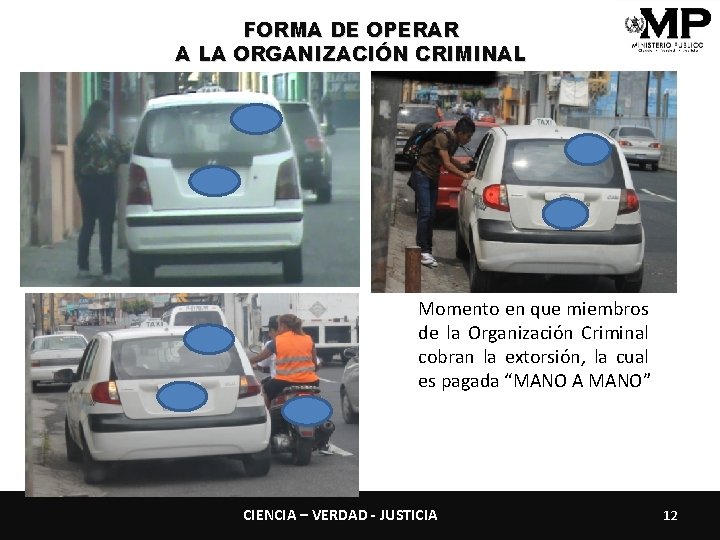 FORMA DE OPERAR A LA ORGANIZACIÓN CRIMINAL Momento en que miembros de la Organización