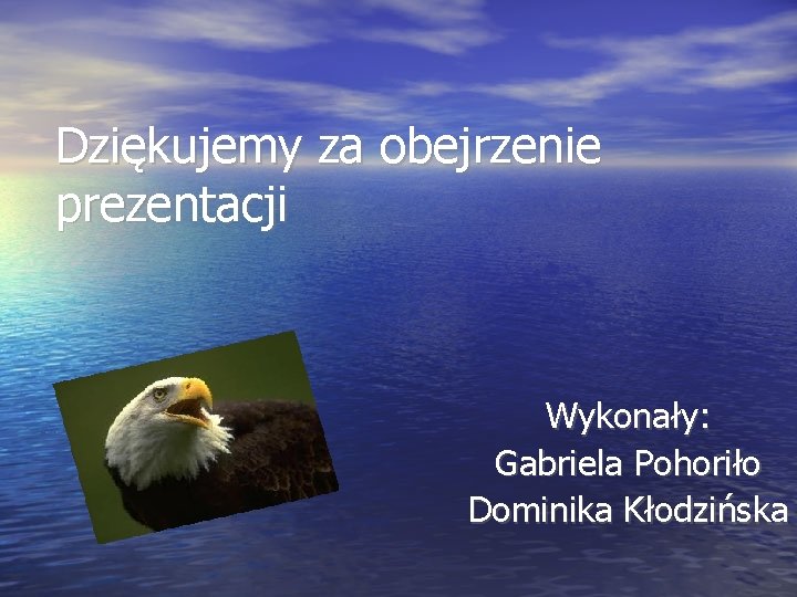 Dziękujemy za obejrzenie prezentacji Wykonały: Gabriela Pohoriło Dominika Kłodzińska 