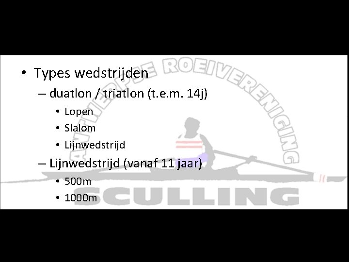 Wedstrijden - Werking • Types wedstrijden – duatlon / triatlon (t. e. m. 14 Wedstrijden - Werking • Types wedstrijden – duatlon / triatlon (t. e. m. 14