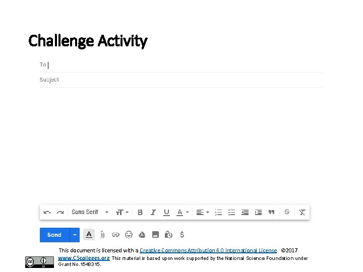 Challenge Activity This document is licensed with a Creative Commons Attribution 4. 0 International