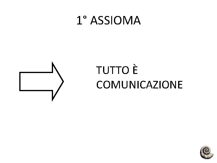 1° ASSIOMA TUTTO È COMUNICAZIONE 