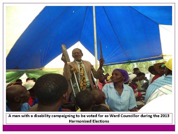 A man with a disability campaigning to be voted for as Ward Councillor during