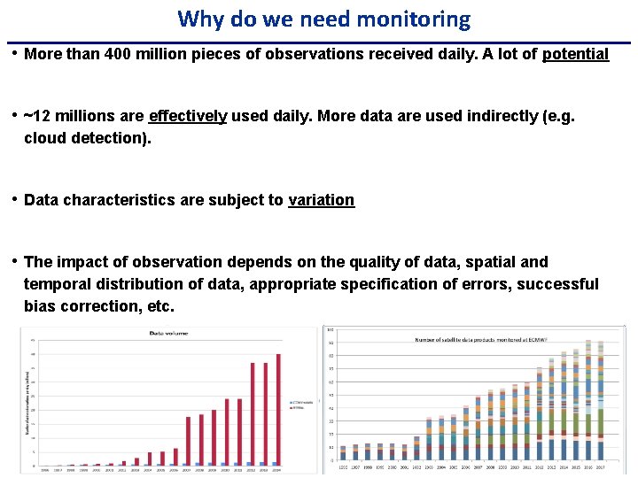 Why do we need monitoring • More than 400 million pieces of observations received