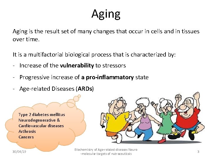 Aging is the result set of many changes that occur in cells and in
