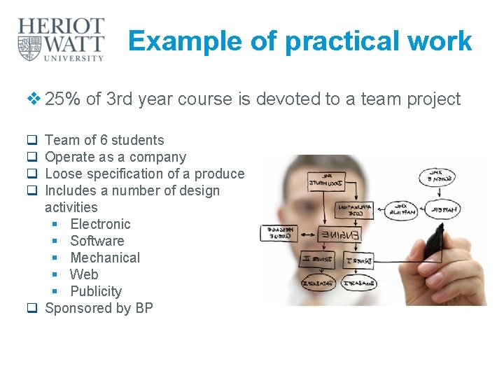 Example of practical work v 25% of 3 rd year course is devoted to