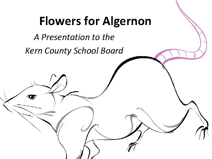 Flowers for Algernon A Presentation to the Kern County School Board 