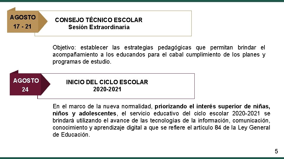 AGOSTO 17 - 21 CONSEJO TÉCNICO ESCOLAR Sesión Extraordinaria Objetivo: establecer las estrategias pedagógicas