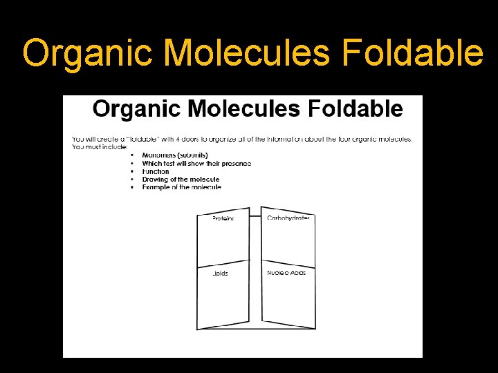 Organic Molecules Foldable 