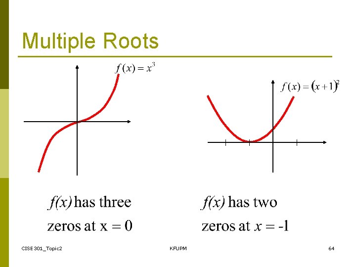 Multiple Roots CISE 301_Topic 2 KFUPM 64 