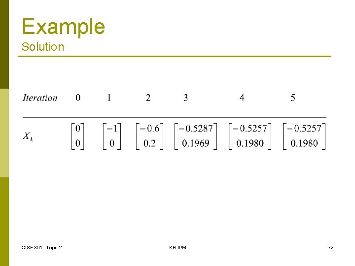 Example Solution CISE 301_Topic 2 KFUPM 72 