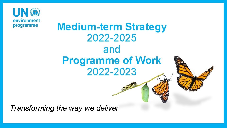 Medium-term Strategy 2022 -2025 and Programme of Work 2022 -2023 Transforming the way we