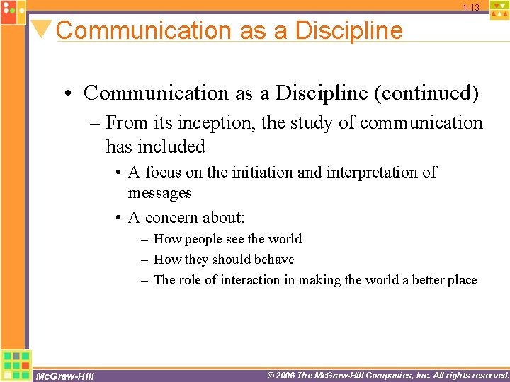 1 -13 Communication as a Discipline • Communication as a Discipline (continued) – From 1 -13 Communication as a Discipline • Communication as a Discipline (continued) – From