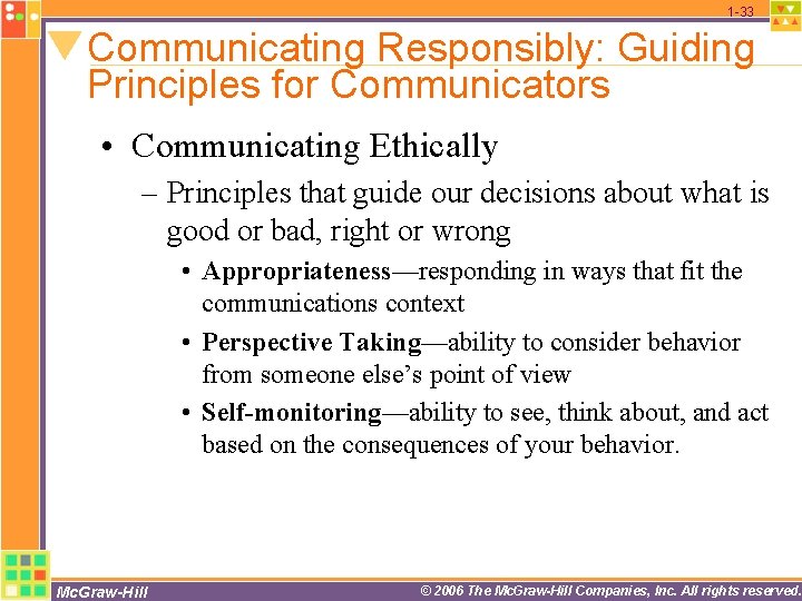 1 -33 Communicating Responsibly: Guiding Principles for Communicators • Communicating Ethically – Principles that 1 -33 Communicating Responsibly: Guiding Principles for Communicators • Communicating Ethically – Principles that
