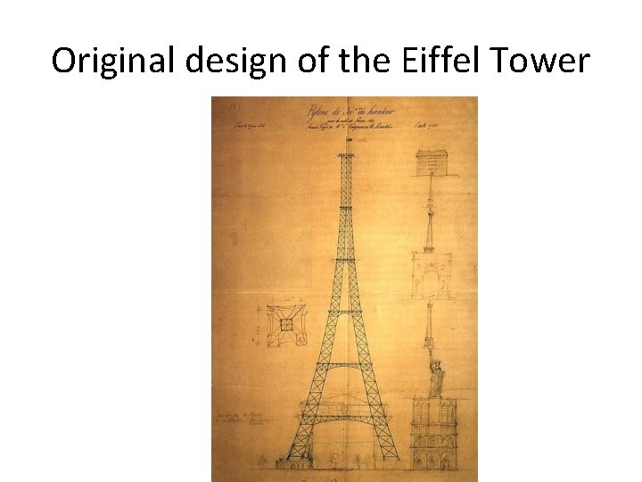 Original design of the Eiffel Tower 