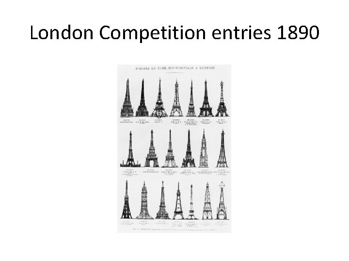 London Competition entries 1890 