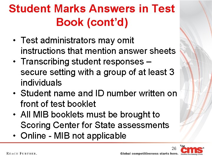 Student Marks Answers in Test Book (cont’d) • Test administrators may omit instructions that Student Marks Answers in Test Book (cont’d) • Test administrators may omit instructions that