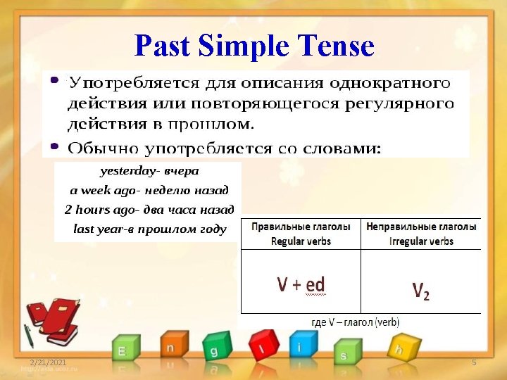 Past Simple Tense 2/21/2021 5 