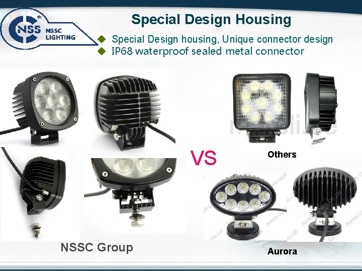  Special Design Housing u Special Design housing, Unique connector design u IP 68