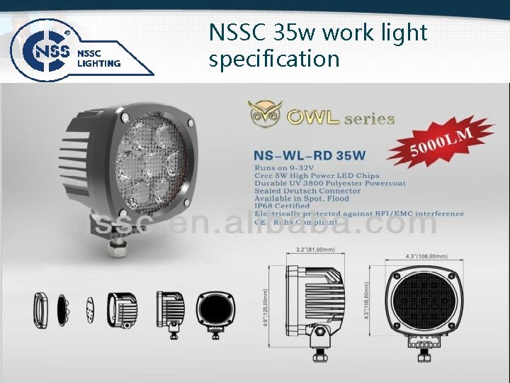 NSSC 35 w work light specification 