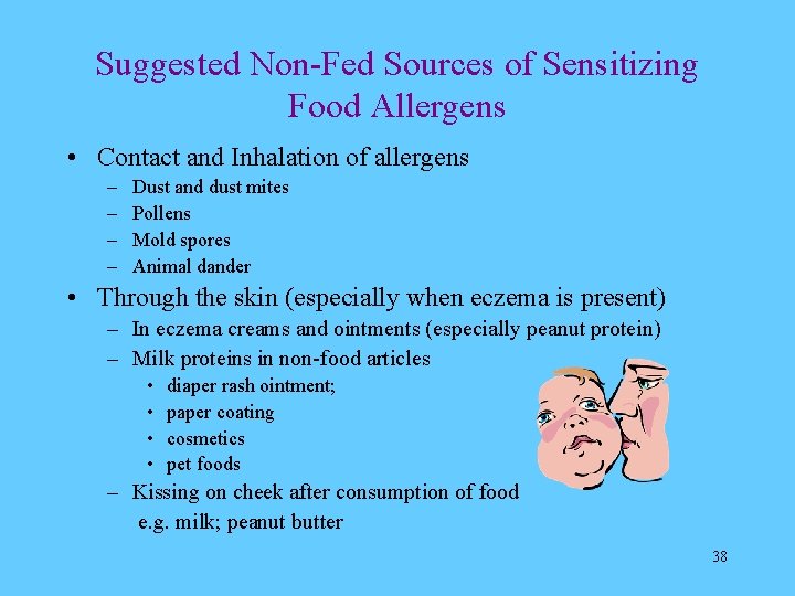 Suggested Non-Fed Sources of Sensitizing Food Allergens • Contact and Inhalation of allergens –