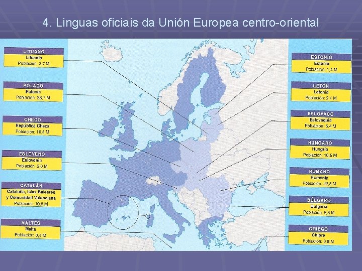 4. Linguas oficiais da Unión Europea centro-oriental 