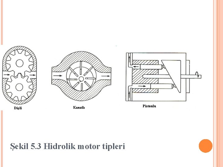 Şekil 5. 3 Hidrolik motor tipleri 