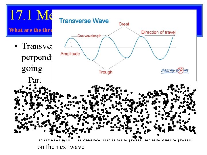 17. 1 Mechanical Waves What are three main types of mechanical waves? • Transverse 17. 1 Mechanical Waves What are three main types of mechanical waves? • Transverse