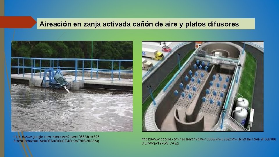 Aireación en zanja activada cañón de aire y platos difusores https: //www. google. com.