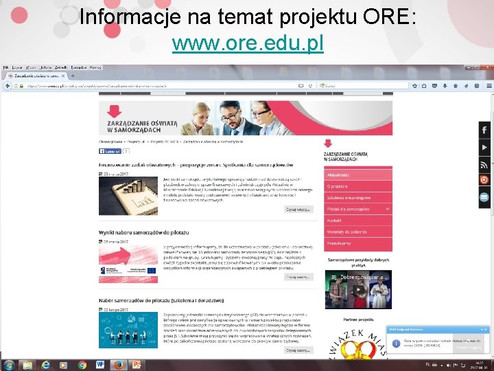 Informacje na temat projektu ORE: www. ore. edu. pl Informacje na temat projektu ORE: www. ore. edu. pl