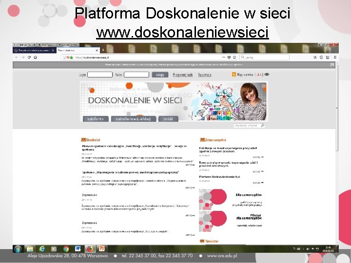 Platforma Doskonalenie w sieci www. doskonaleniewsieci 