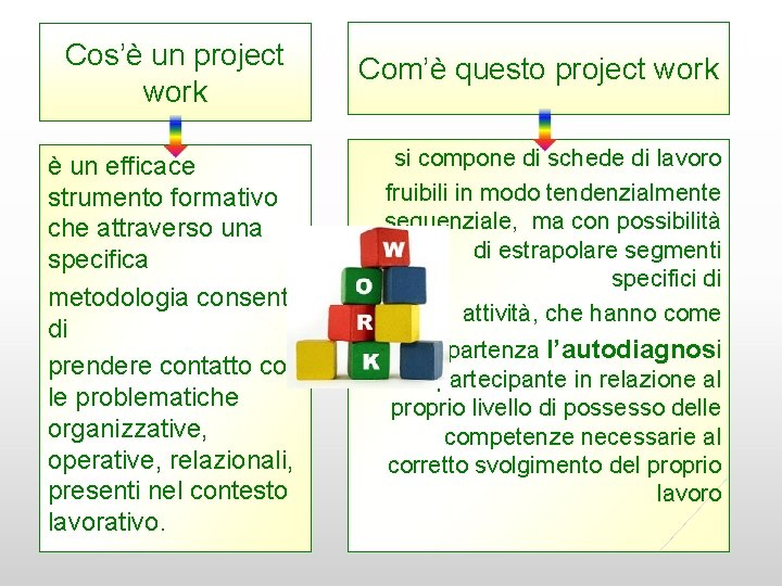 Cos’è un project work è un efficace strumento formativo che attraverso una specifica metodologia