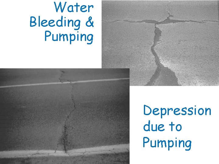 Water Bleeding & Pumping Depression due to Pumping 