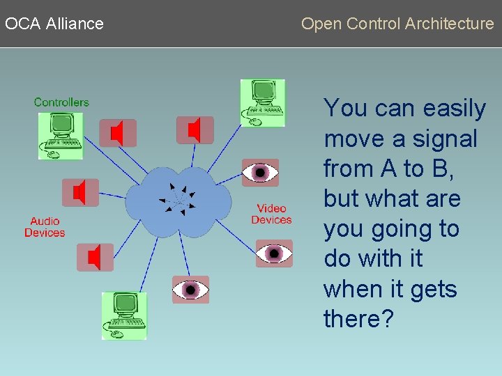 OCA Alliance Open Control Architecture You can easily move a signal from A to