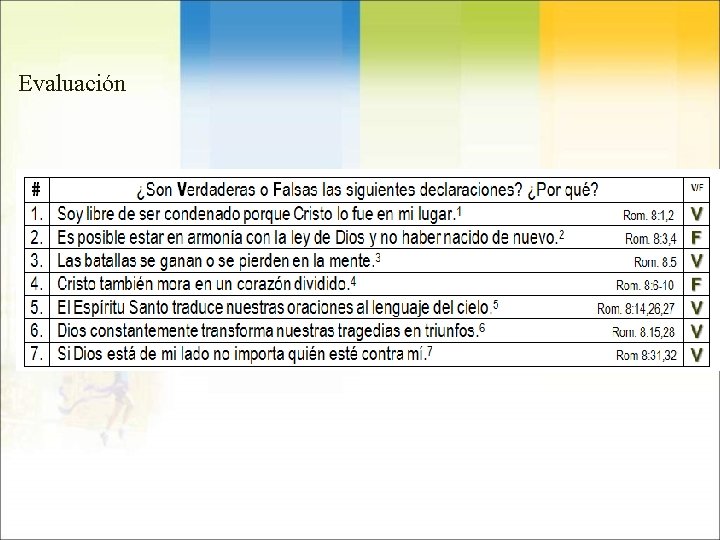 Evaluación Evaluación