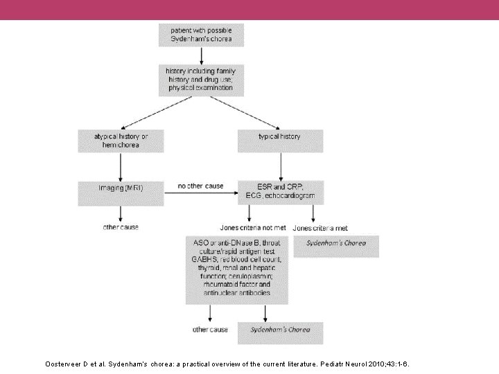 Oosterveer D et al. Sydenham’s chorea: a practical overview of the current literature. Pediatr