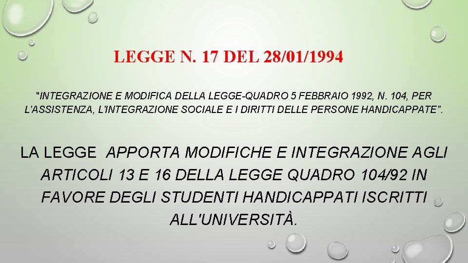 LEGGE N. 17 DEL 28/01/1994 "INTEGRAZIONE E MODIFICA DELLA LEGGE-QUADRO 5 FEBBRAIO 1992, N. LEGGE N. 17 DEL 28/01/1994 "INTEGRAZIONE E MODIFICA DELLA LEGGE-QUADRO 5 FEBBRAIO 1992, N.