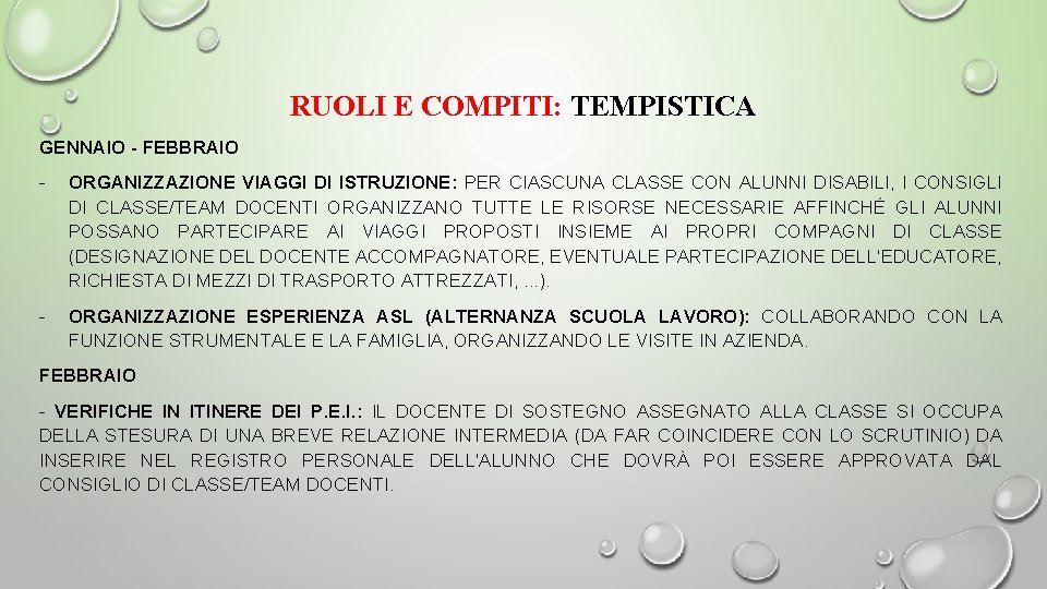 RUOLI E COMPITI: TEMPISTICA GENNAIO - FEBBRAIO - ORGANIZZAZIONE VIAGGI DI ISTRUZIONE: PER CIASCUNA