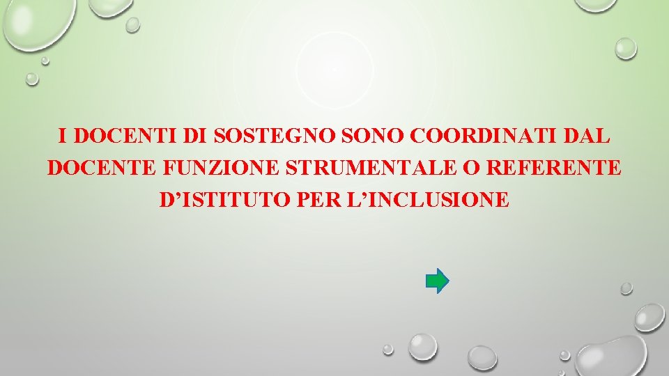 I DOCENTI DI SOSTEGNO SONO COORDINATI DAL DOCENTE FUNZIONE STRUMENTALE O REFERENTE D’ISTITUTO PER I DOCENTI DI SOSTEGNO SONO COORDINATI DAL DOCENTE FUNZIONE STRUMENTALE O REFERENTE D’ISTITUTO PER
