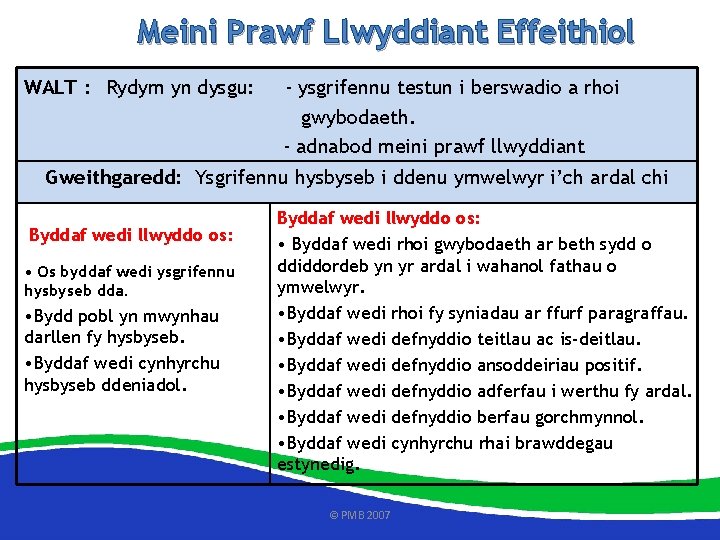 Meini Prawf Llwyddiant Effeithiol WALT : Rydym yn dysgu: - ysgrifennu testun i berswadio