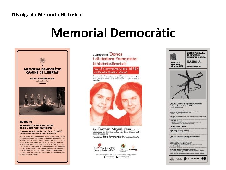 Divulgació Memòria Històrica Memorial Democràtic 