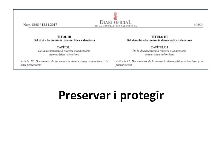 Preservar i protegir 