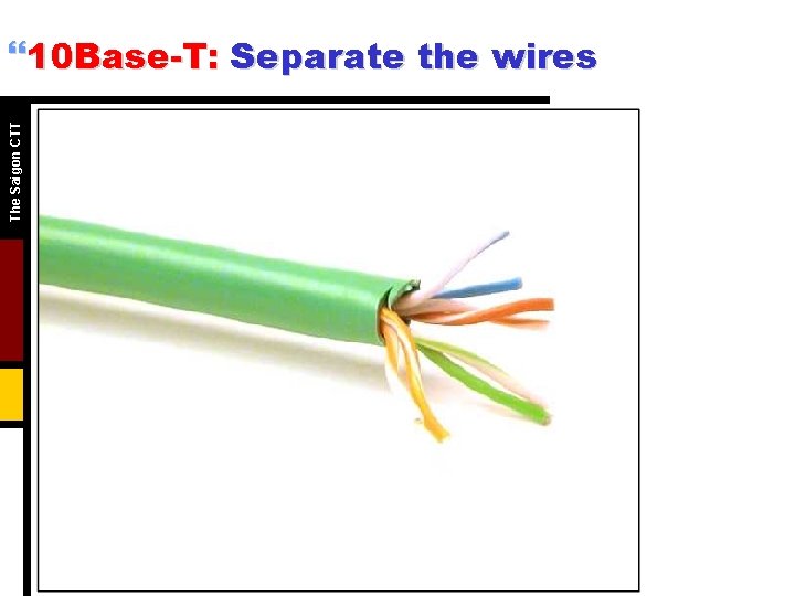 The Saigon CTT }10 Base-T: Separate the wires The Saigon CTT }10 Base-T: Separate the wires