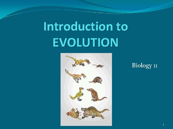 Introduction to EVOLUTION Biology 11 1 