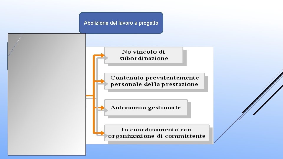 Abolizione del lavoro a progetto Peculiarità della Co. Pro: Progetto ed obiettivo progettuale 