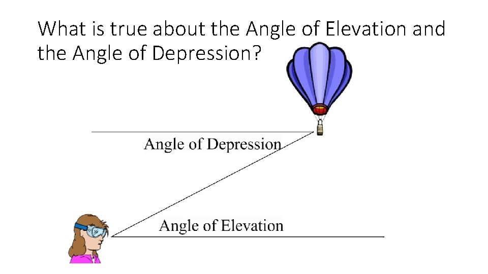 What is true about the Angle of Elevation and the Angle of Depression? 