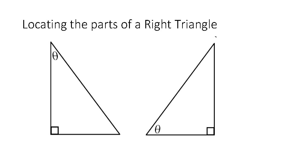 Locating the parts of a Right Triangle 