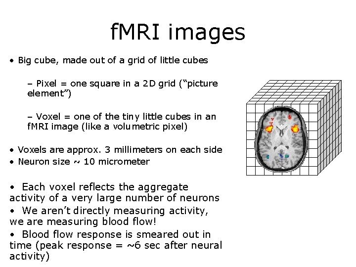 f. MRI images • Big cube, made out of a grid of little cubes